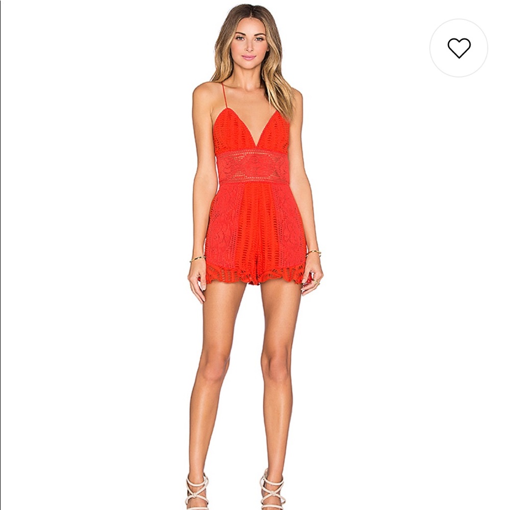 SAYLOR Red Lace Romper